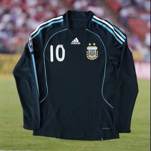 Argentina Lionel Messi Match Issue 2008/10 Away Soccer Jersey Adidas Camiseta